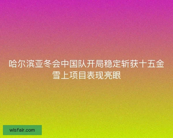 哈尔滨亚冬会中国队开局稳定斩获十五金雪上项目表现亮眼