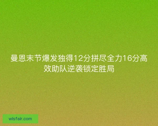 曼恩末节爆发独得12分拼尽全力16分高效助队逆袭锁定胜局