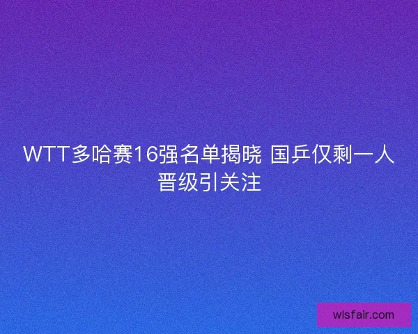 WTT多哈赛16强名单揭晓 国乒仅剩一人晋级引关注