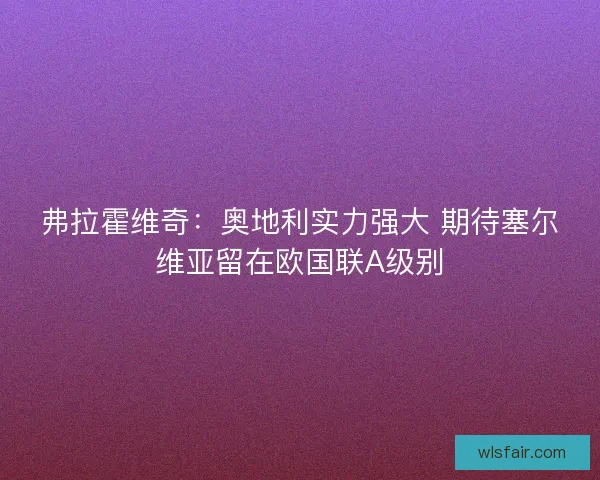 弗拉霍维奇：奥地利实力强大 期待塞尔维亚留在欧国联A级别